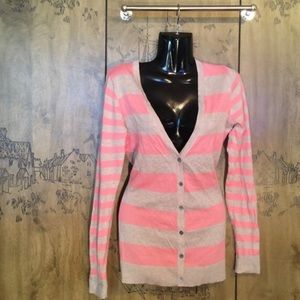 Two Tone Cotton Candy Striped Cardigan